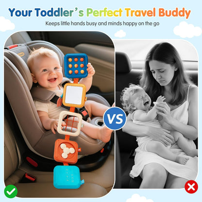 Busy Board for 1 Year Old,Travel Toys for Toddlers 1-3,Montessori for 1 2 Year Old Boy Girl,Airplane Toys for Toddlers,Busy Board Cube Toy for 12-18 Months