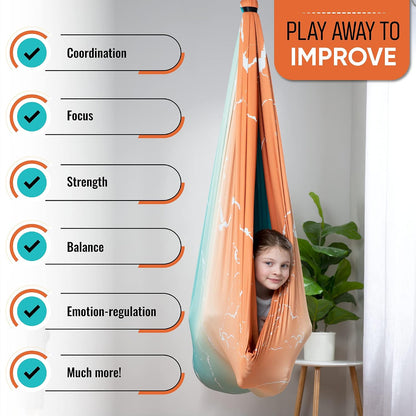 Compression Sensory Swing Adult & Kids, Indoor Outdoor Pod, Holds 300Lb
