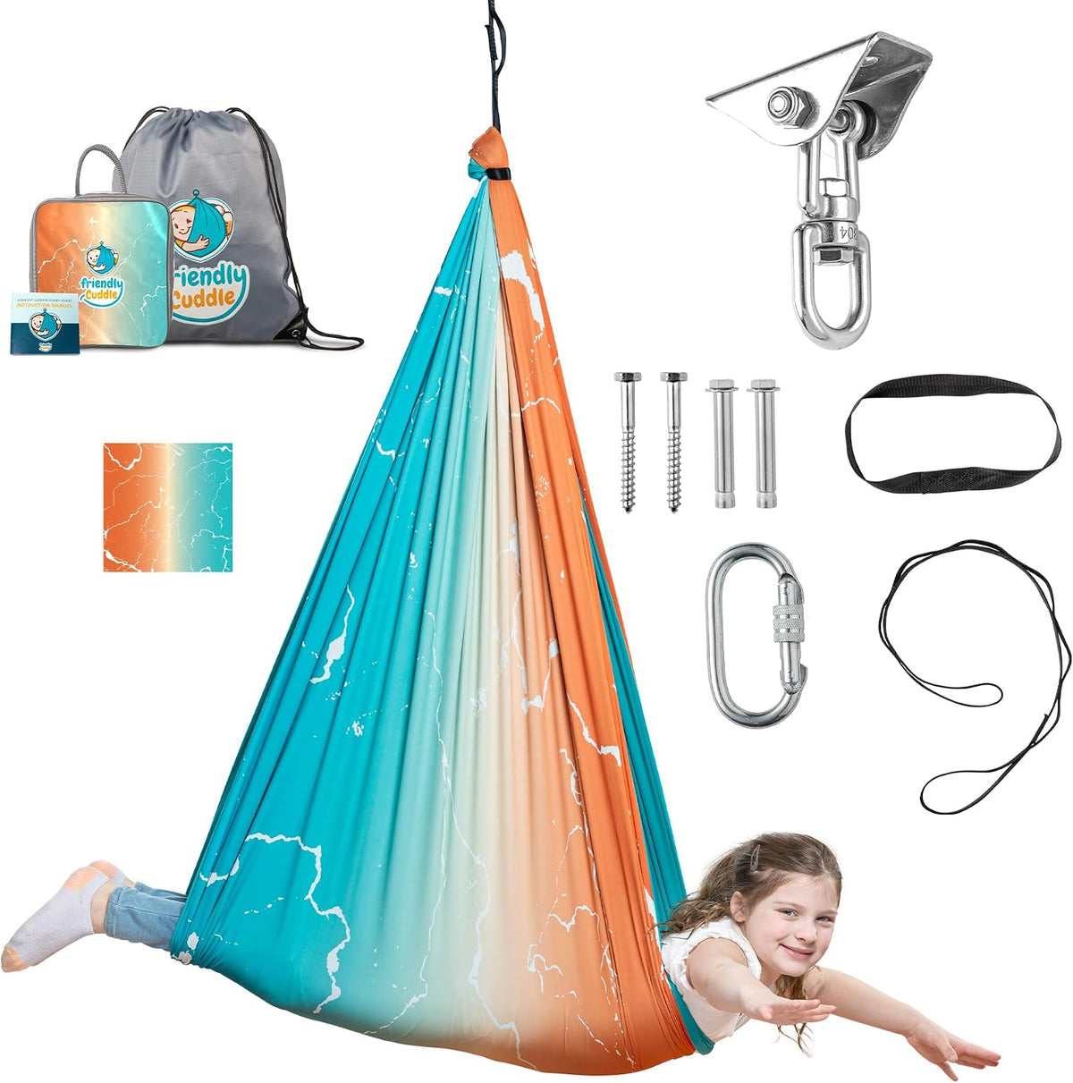 Compression Sensory Swing Adult & Kids, Indoor Outdoor Pod, Holds 300Lb