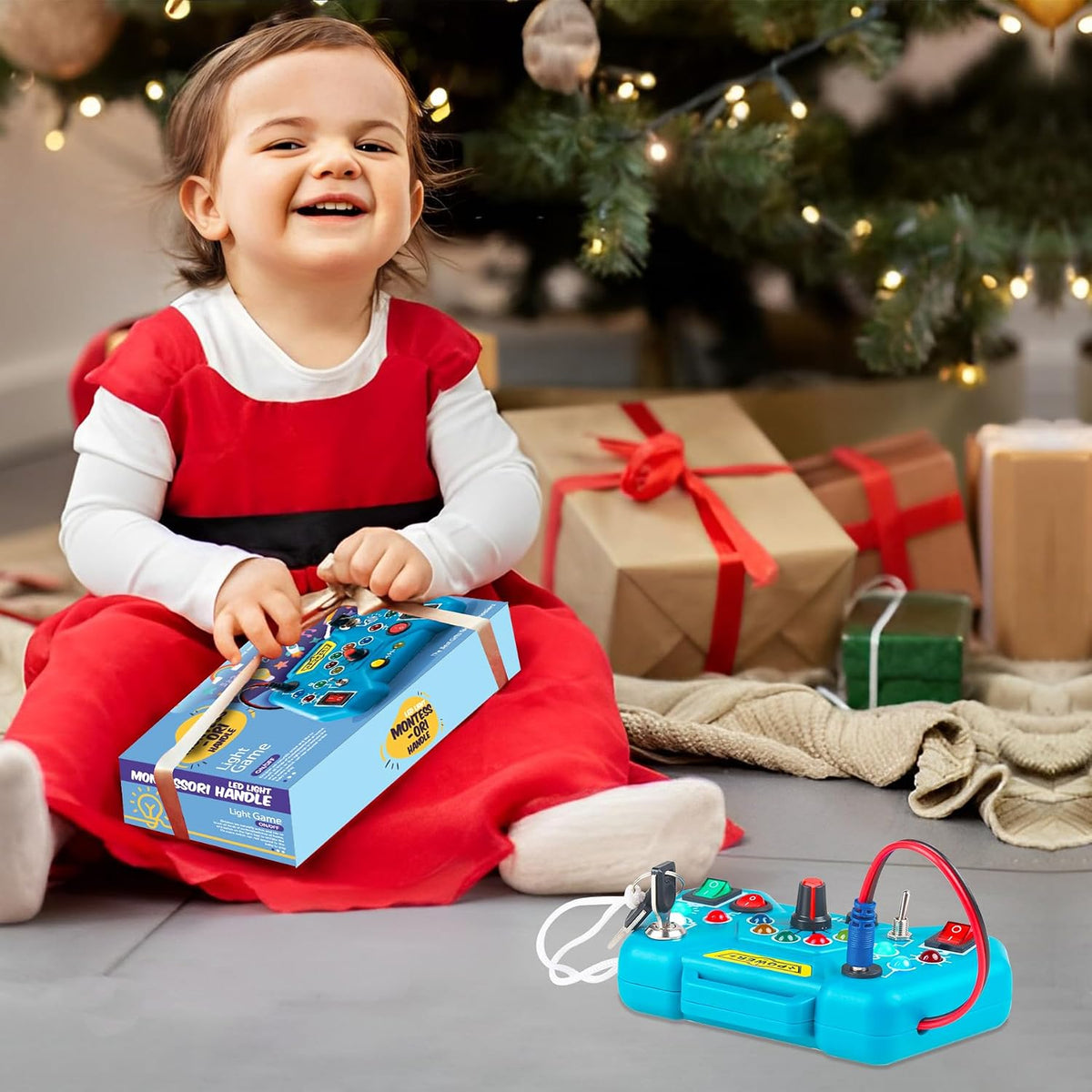 Toddler Busy Sensory Board,Montessori Travel Toy for 3 Year Old Learning Activities