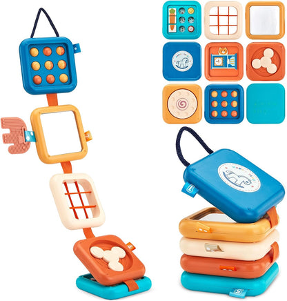 Busy Board for 1 Year Old,Travel Toys for Toddlers 1-3,Montessori for 1 2 Year Old Boy Girl,Airplane Toys for Toddlers,Busy Board Cube Toy for 12-18 Months