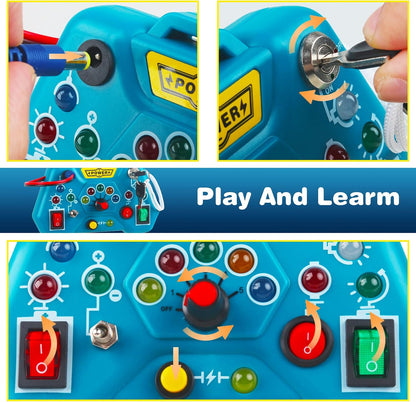 Toddler Busy Sensory Board,Montessori Travel Toy for 3 Year Old Learning Activities
