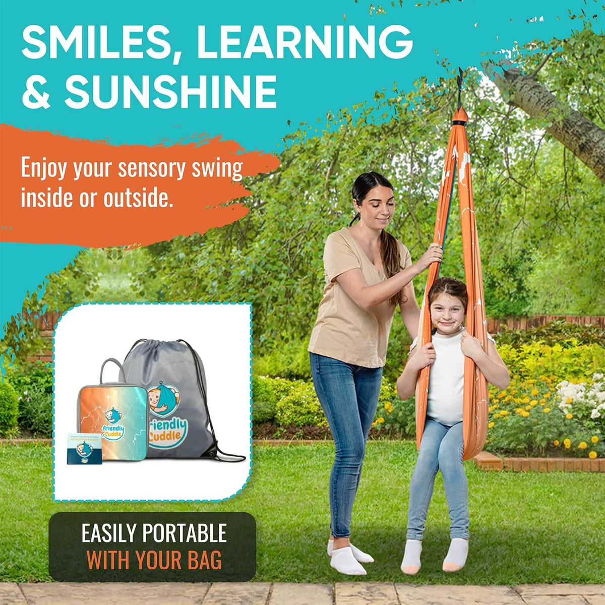 Compression Sensory Swing Adult & Kids, Indoor Outdoor Pod, Holds 300Lb
