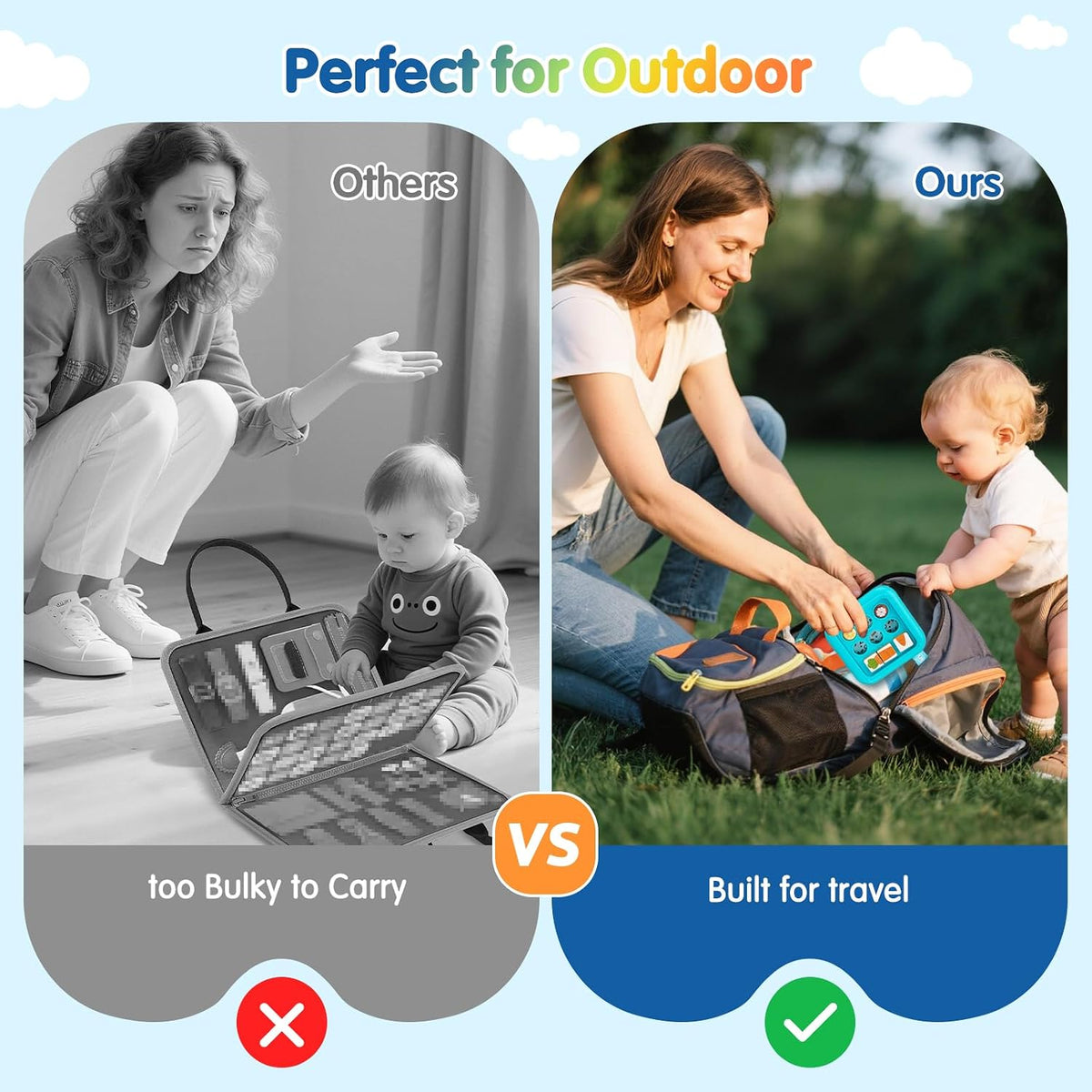 Busy Board for 1 Year Old,Travel Toys for Toddlers 1-3,Montessori for 1 2 Year Old Boy Girl,Airplane Toys for Toddlers,Busy Board Cube Toy for 12-18 Months